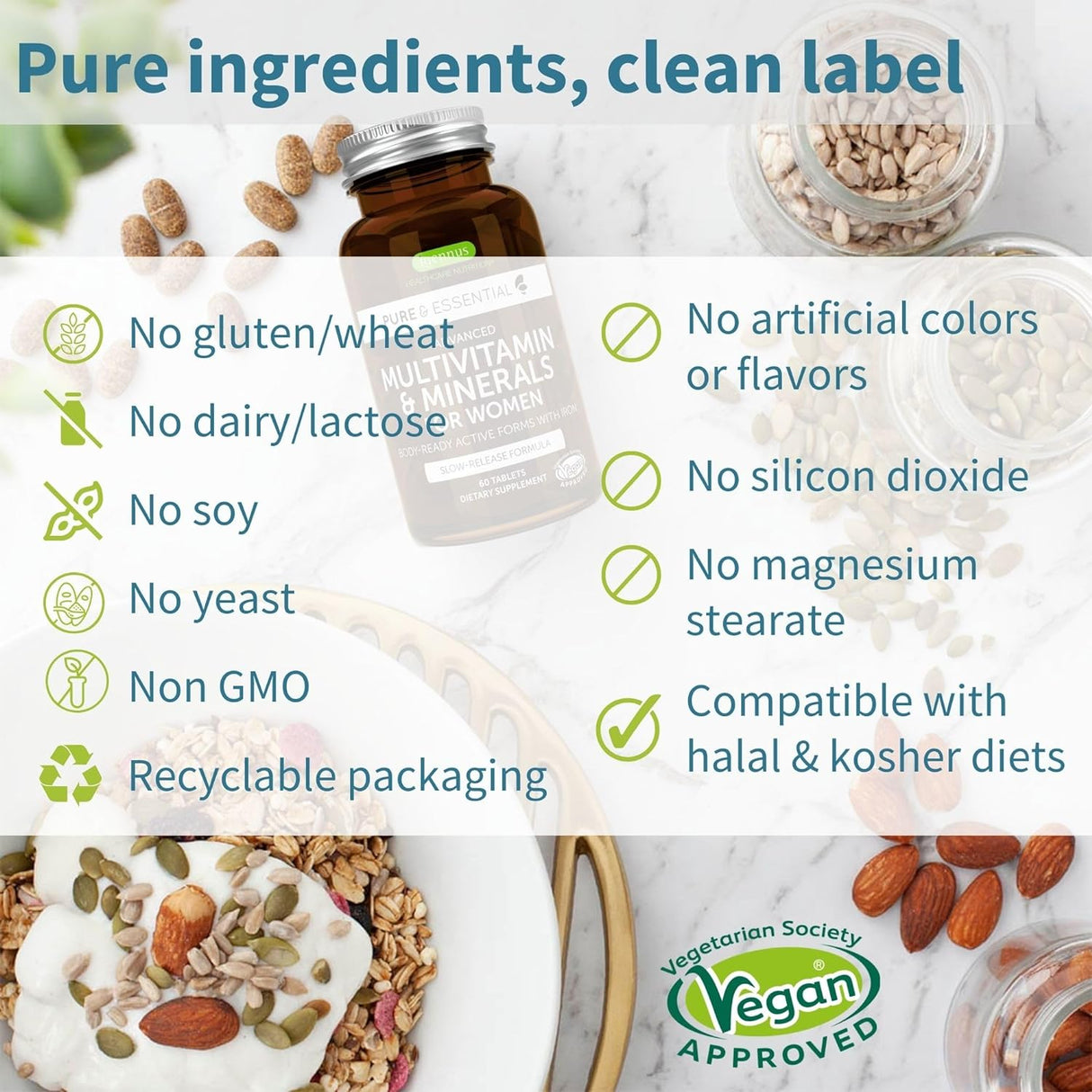 Suplemento Multivitamínicos y minerales veganos avanzados