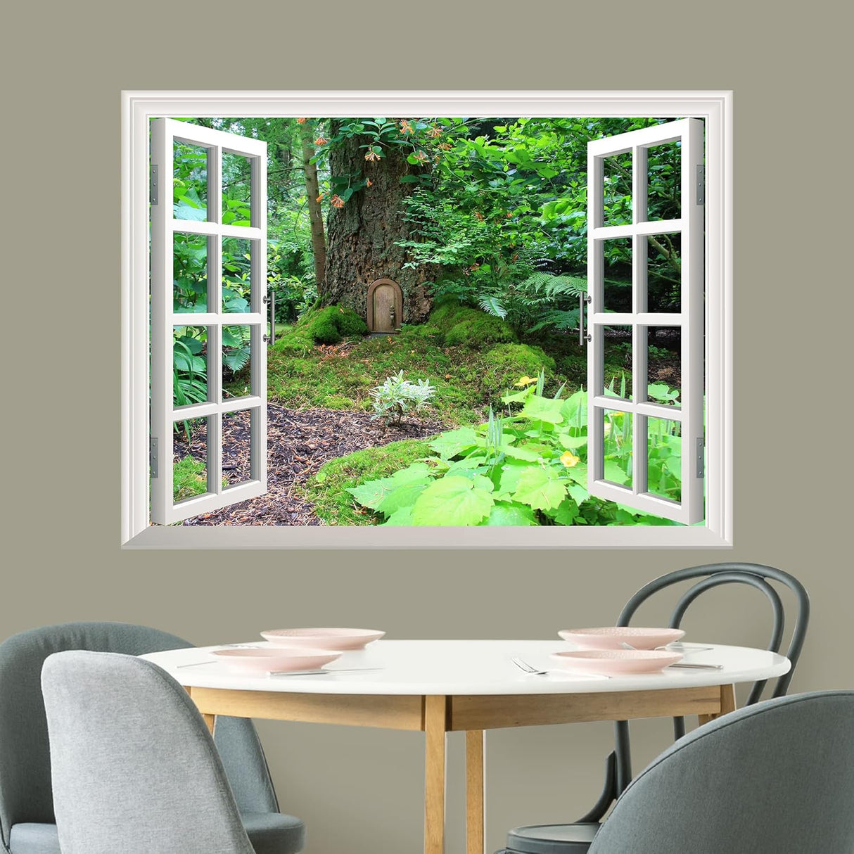 Mural autoadhesivo, casa del árbol en el bosque