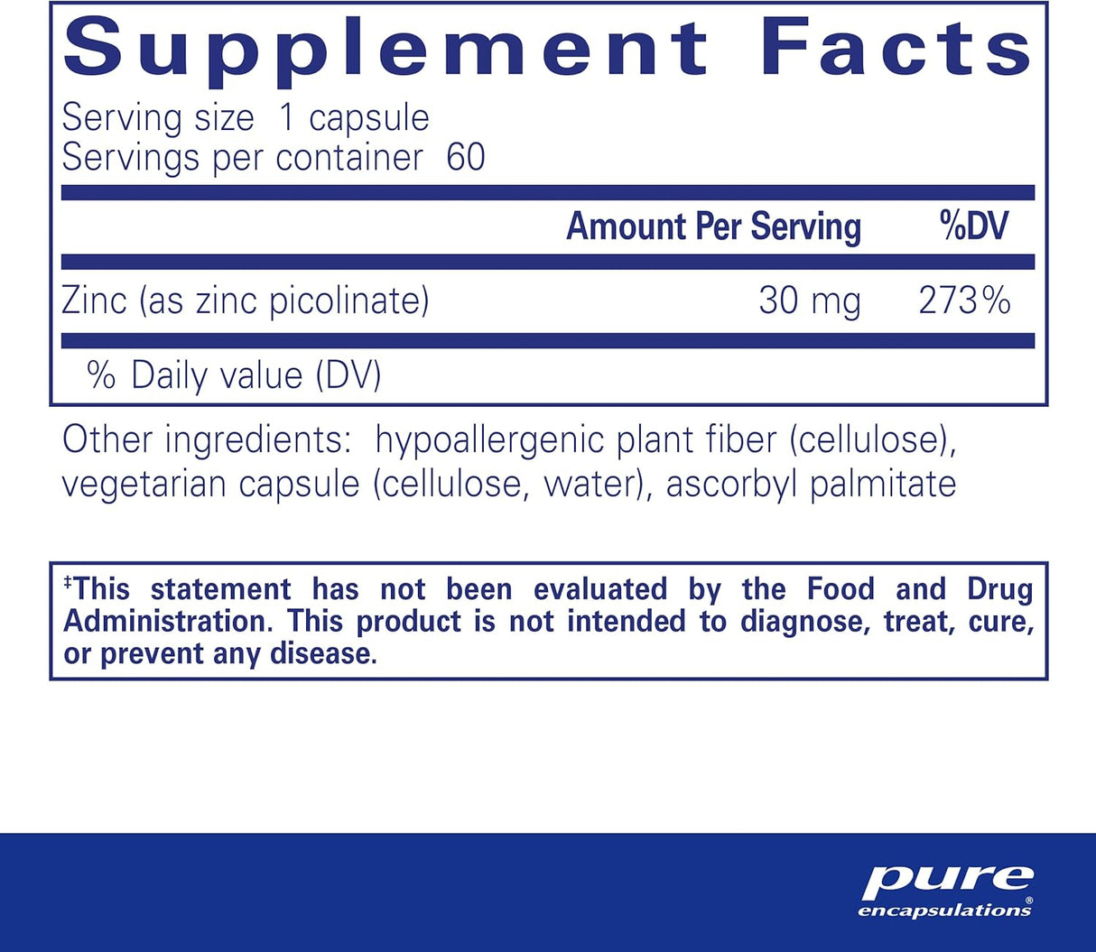 Suplementos Alimenticios Zinc Suplemento de picolinato