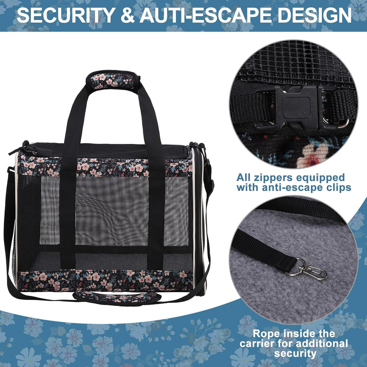 Transportín para Gatos EXPAWLORER, Grande, Aprobado Aerolínea