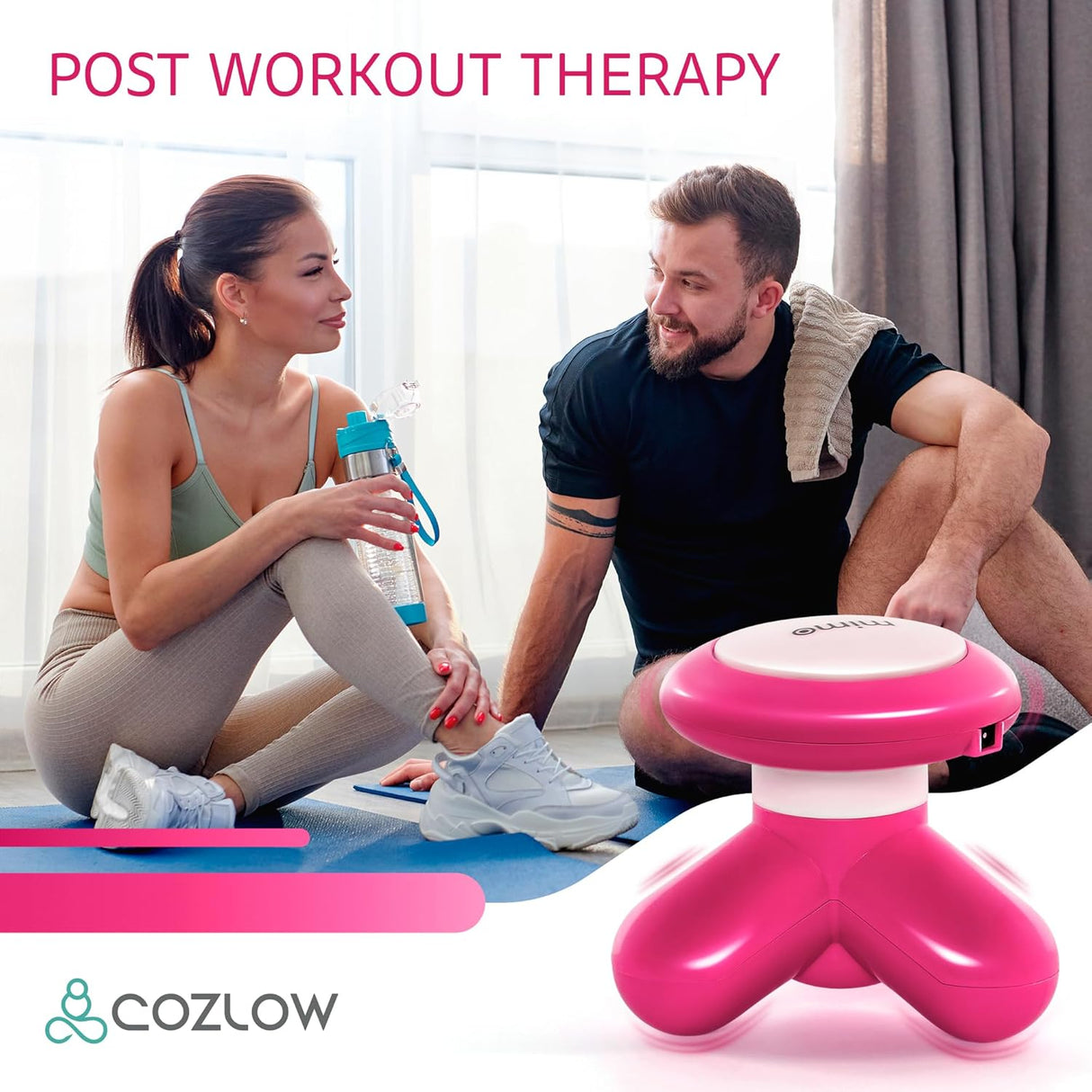 Masajeador de Mano Mini - Potente Vibración - 2 Modos de Poder