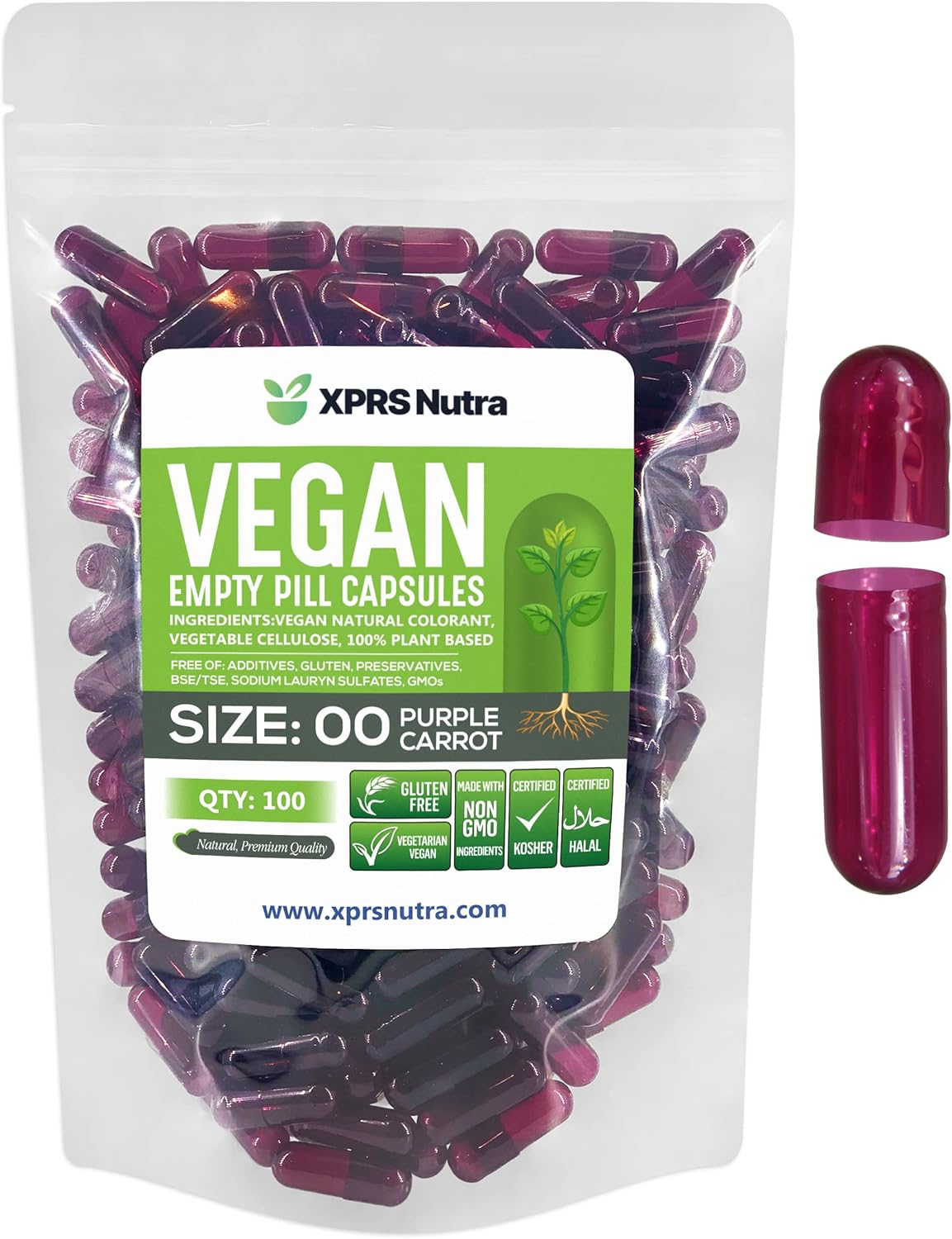 Suplementos Alimenticios 100 cápsulas vacías veganas