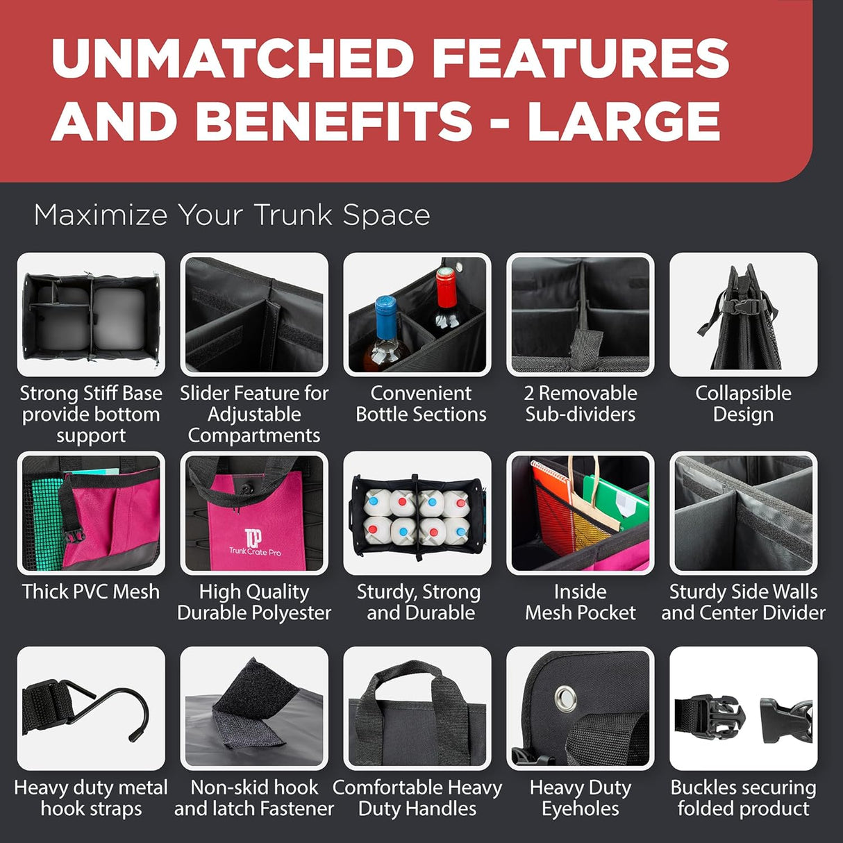Organizador de Maletero SUV y Jeep TRUNKCRATEPRO - Ajustable