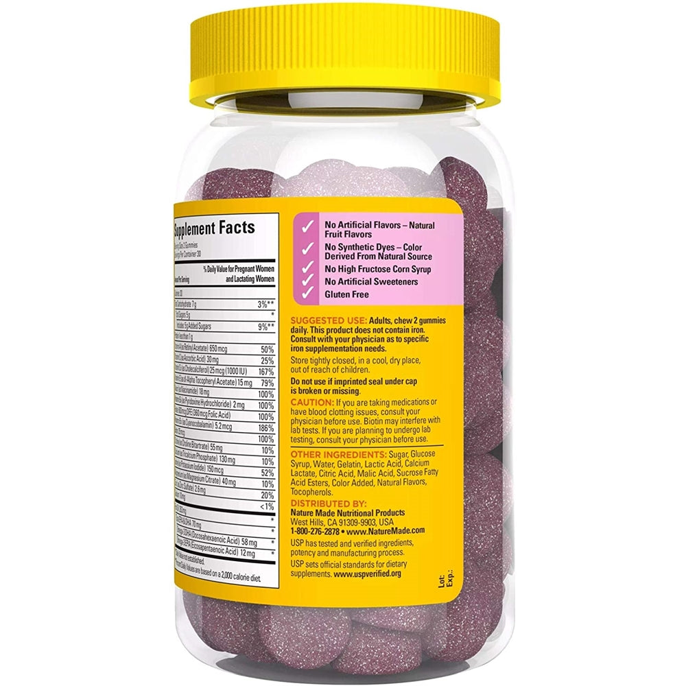 Suplemento Gomitas prenatales con DHA y ácido fólico 60cap