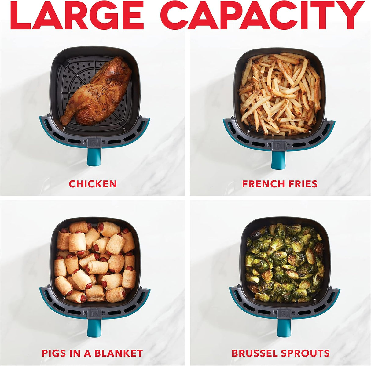 Freidora de Aire Tasti-Crisp™ de DASH, 2.6 Qt, 1000W, Compacta