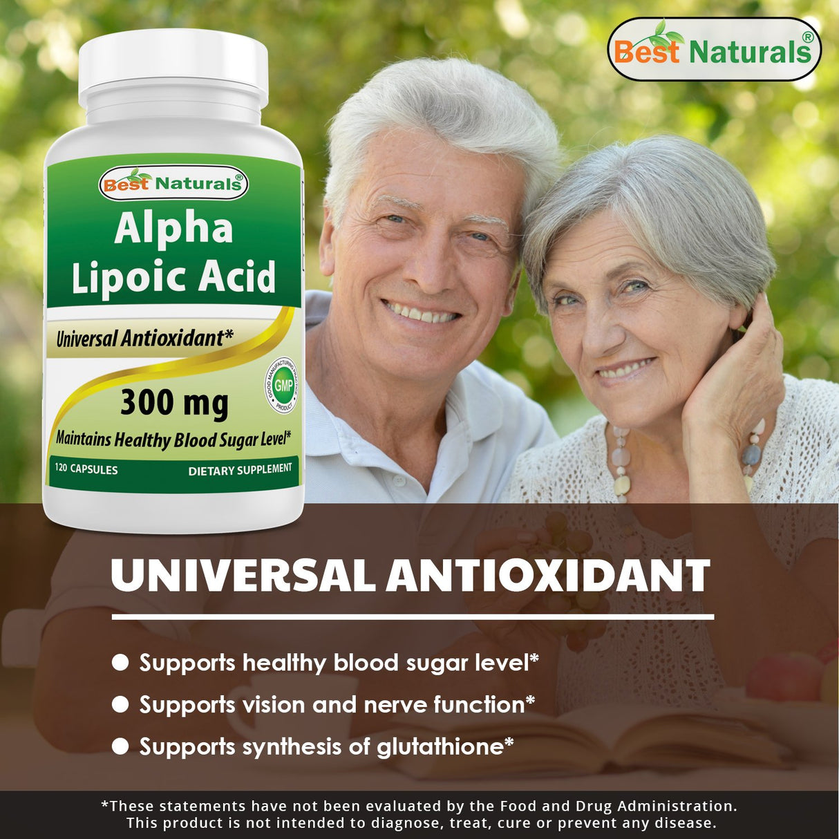 Best Naturals Alpha Lipoic Acid 300 mg 120 Capsules