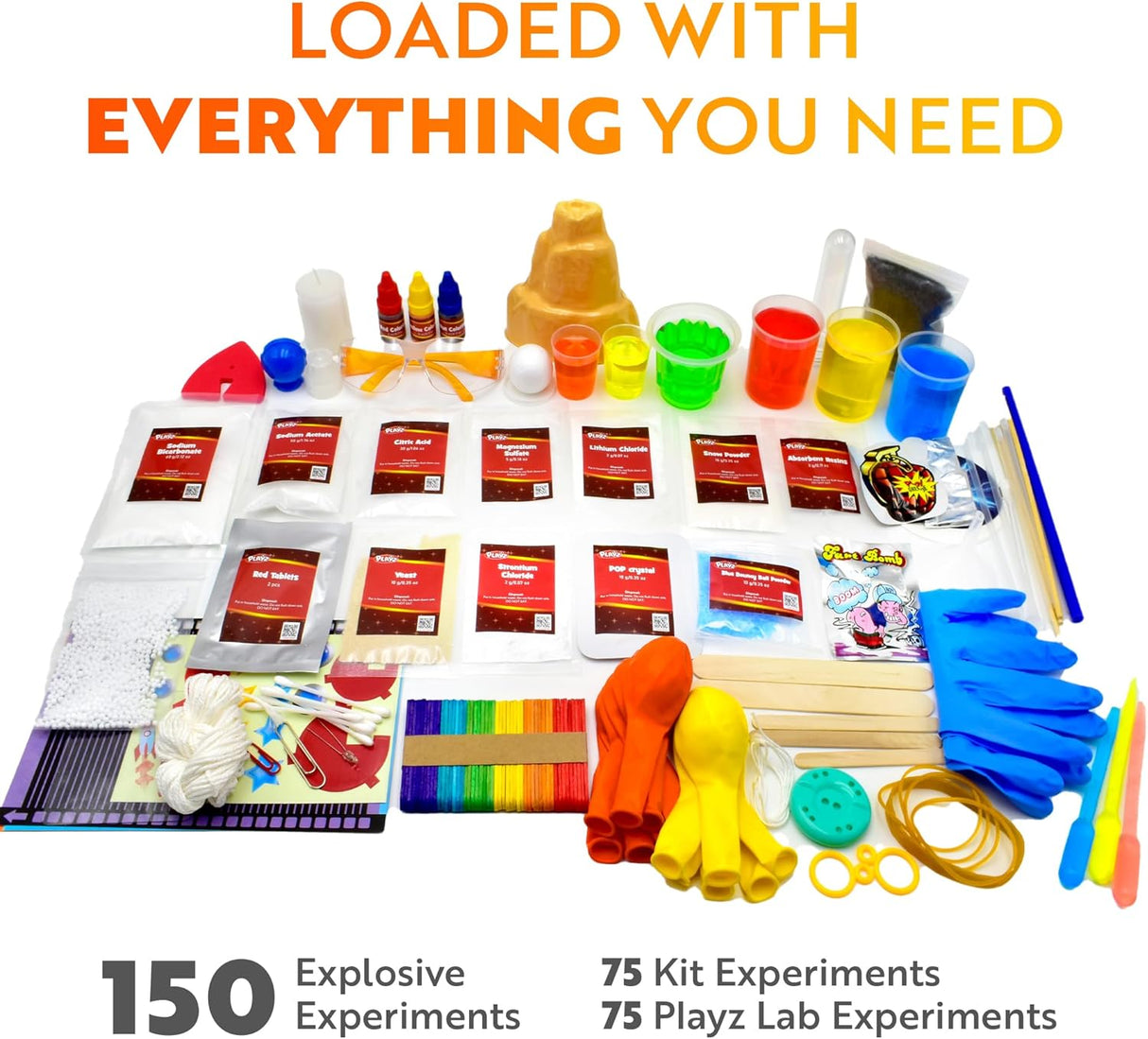 Kit de Experimentos Científicos Playz Mega Kaboom! 150+ Experimentos