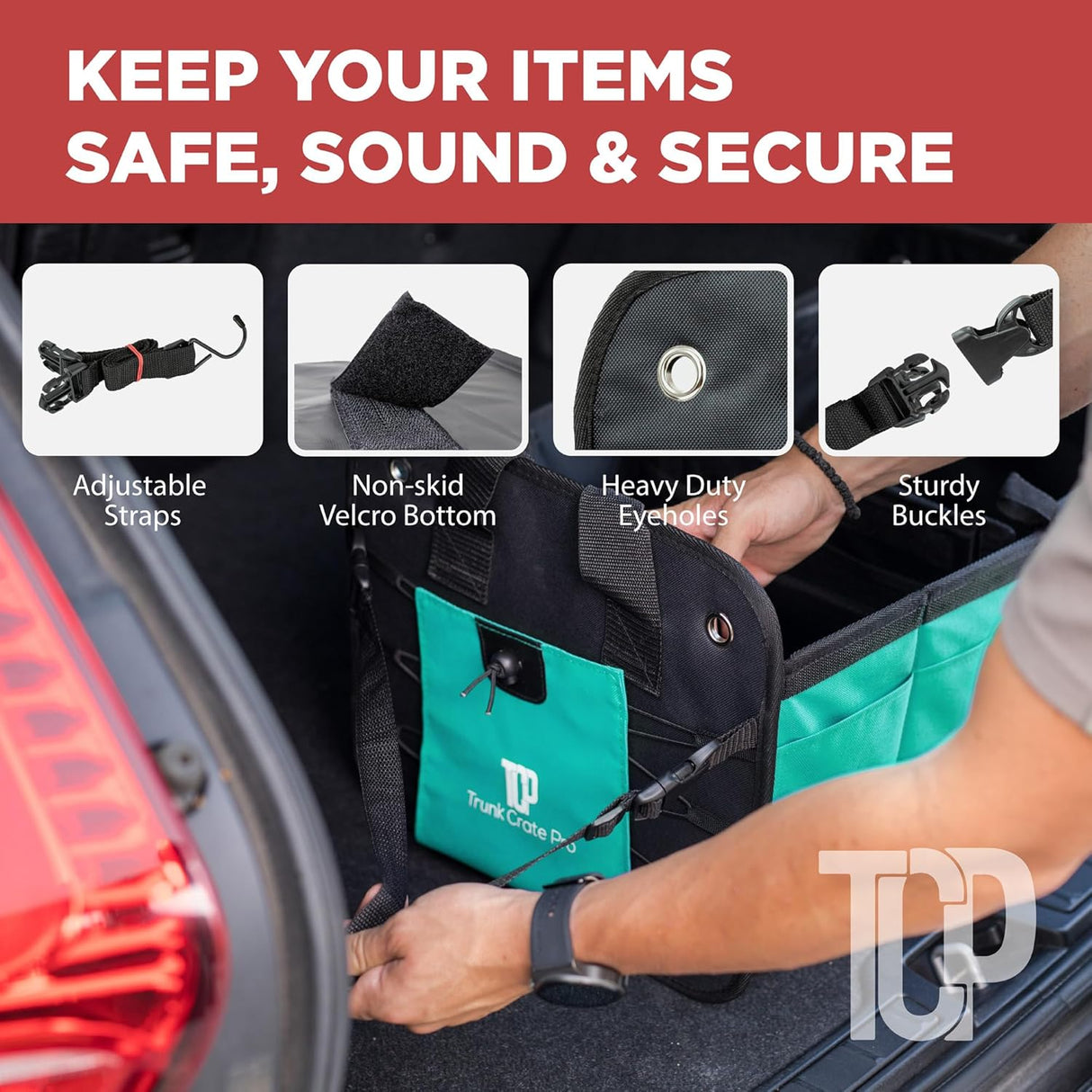 Organizador de maletero TRUNKCRATEPRO, grande y colapsable