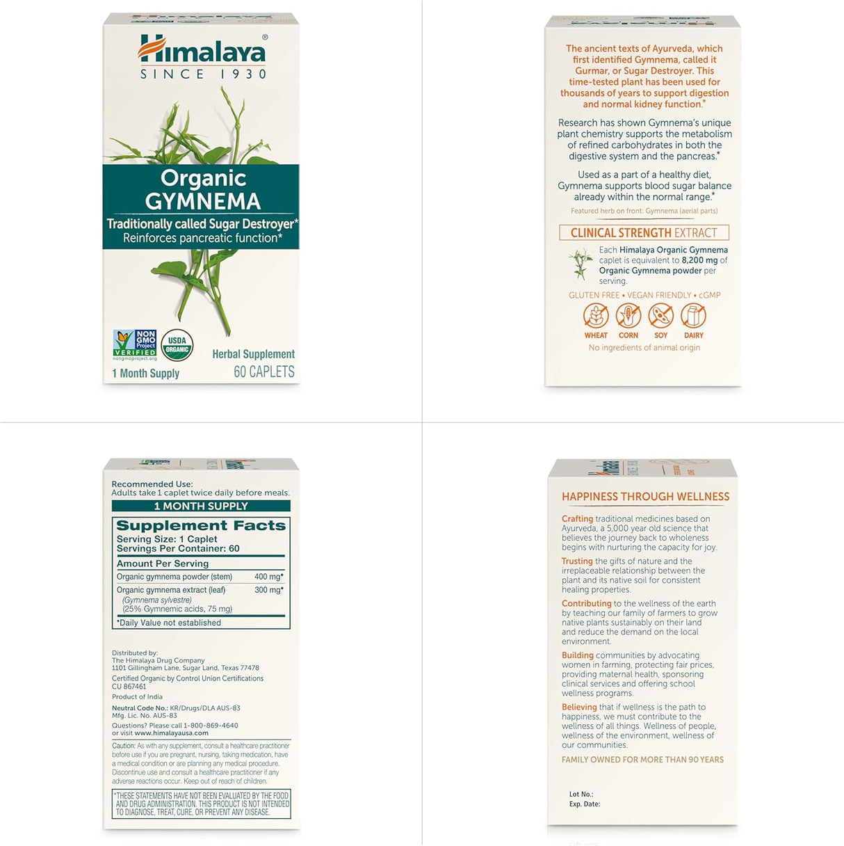 Cápsulas Orgánicas de Gymnema Sylvestre 700 mg Pack 2 Meses