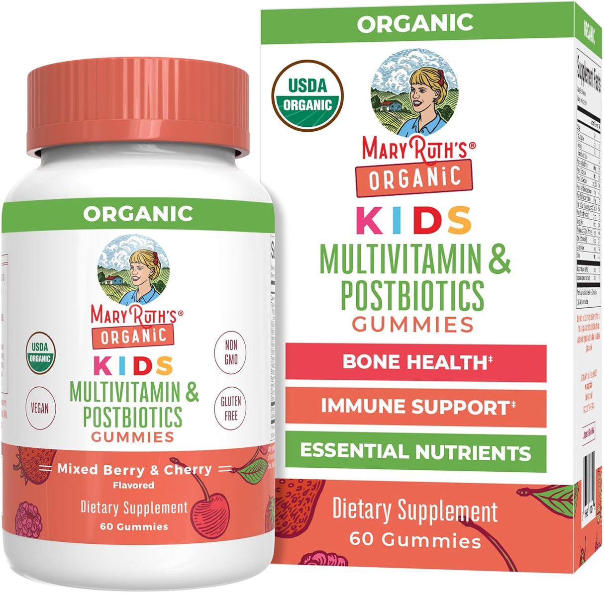 Vitaminas infantiles MaryRuth Organics | Orgánico, Vegano, 60 cápsulas
