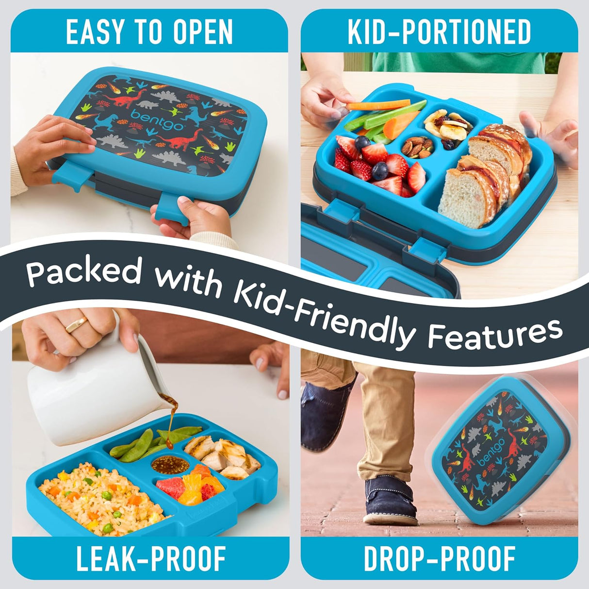 Lonchera Infantil Estilo Bento, Antiderrame y 5 Compartimentos