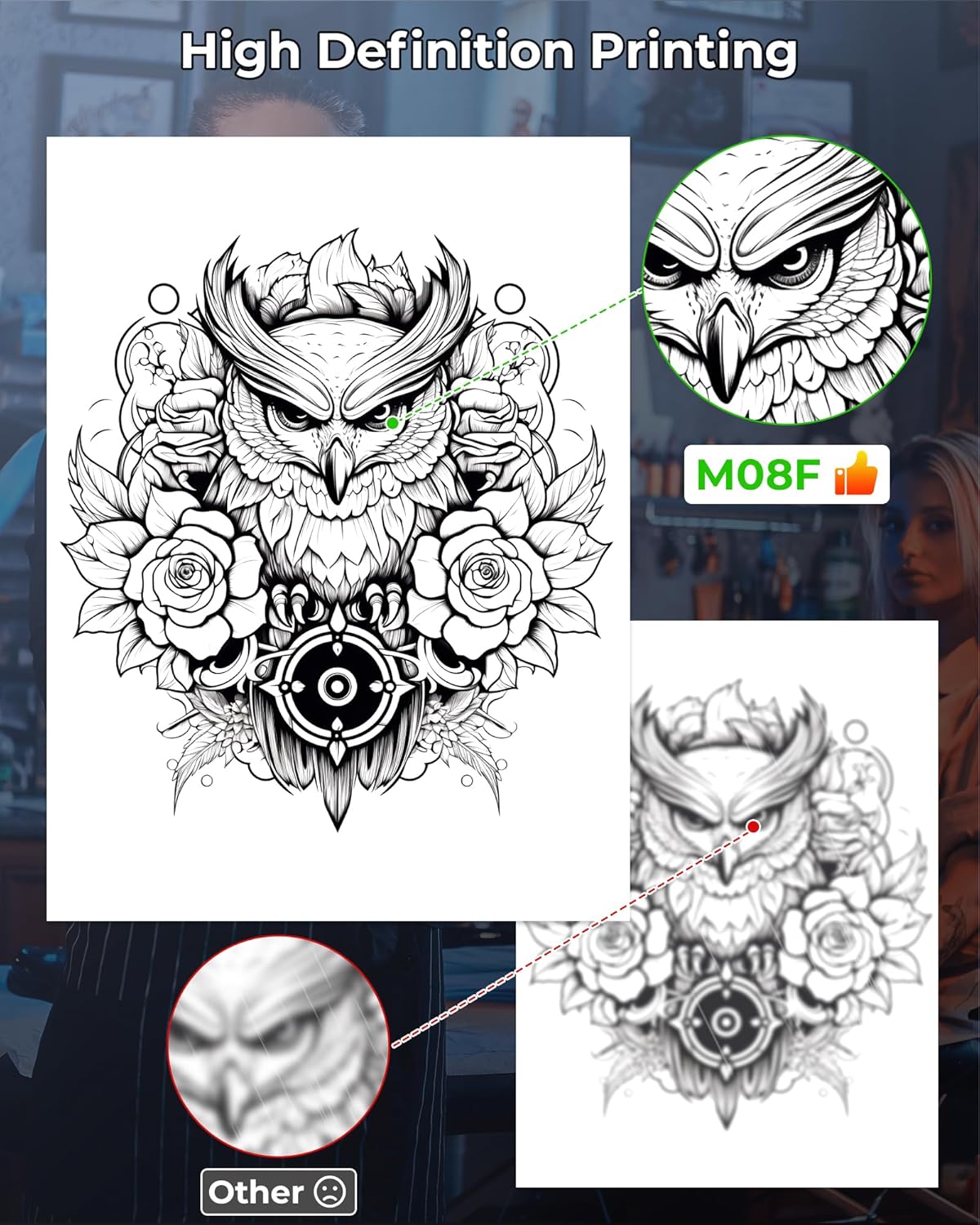 Itari M08F - Impresora portátil de plantillas de tatuaje Gris