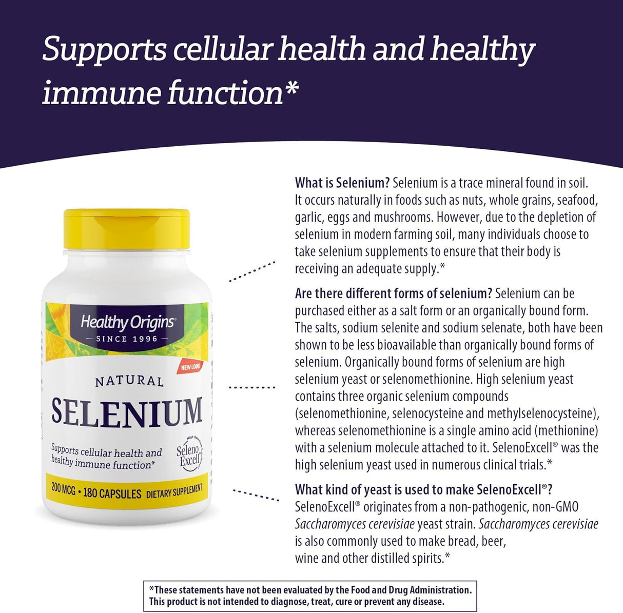 Suplementos Selenium Seleno Excel Sin Rellenos 180 unidades