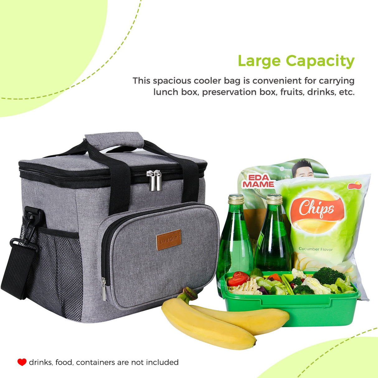 Bolsa de almuerzo con aislamiento Lifewit 24-Large