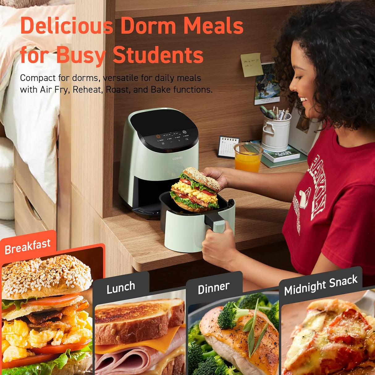 Freidora de aire COSORI 2.1 Qt, 4 en 1, compacta y silenciosa
