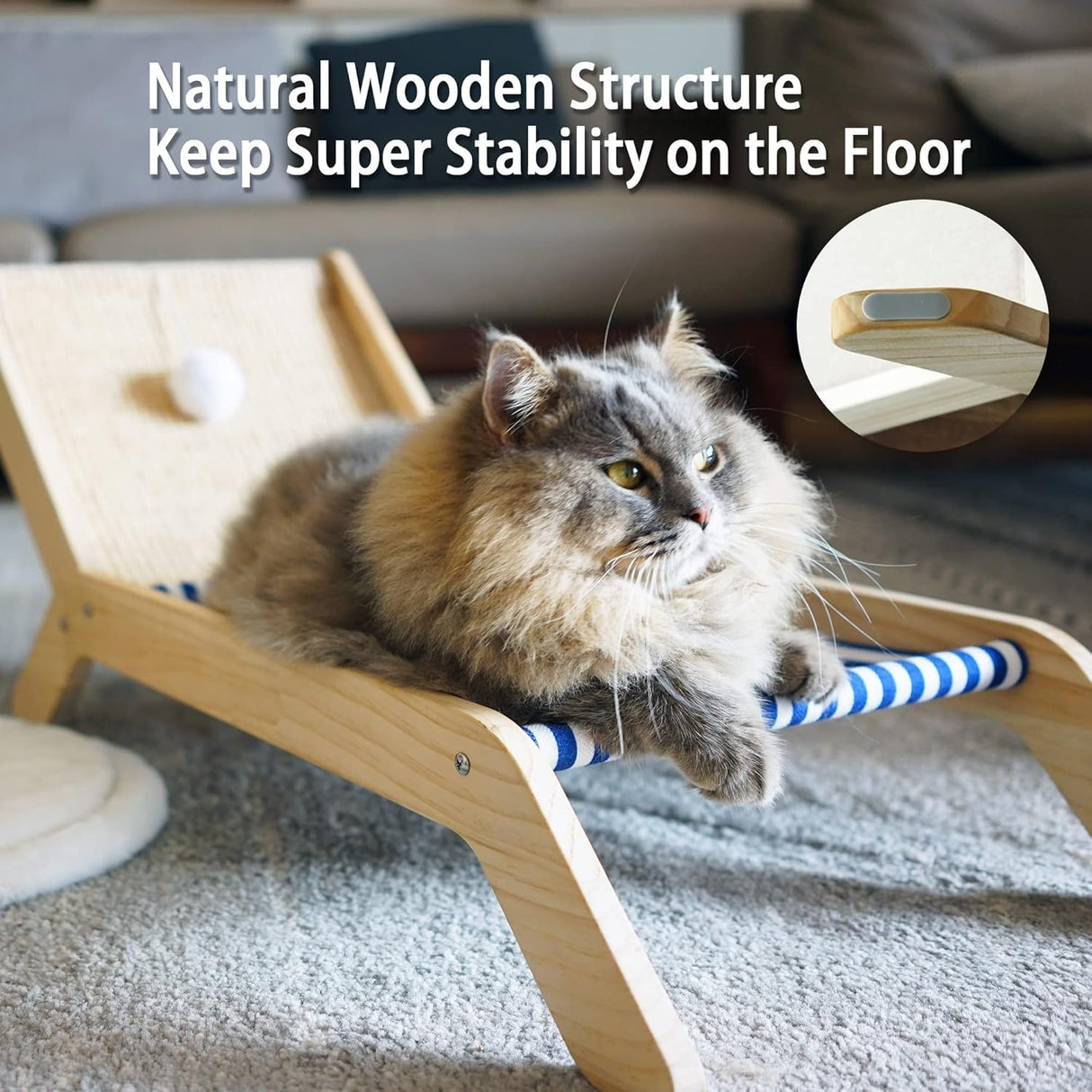 Hamaca para gatos con rascador de sisal duradero