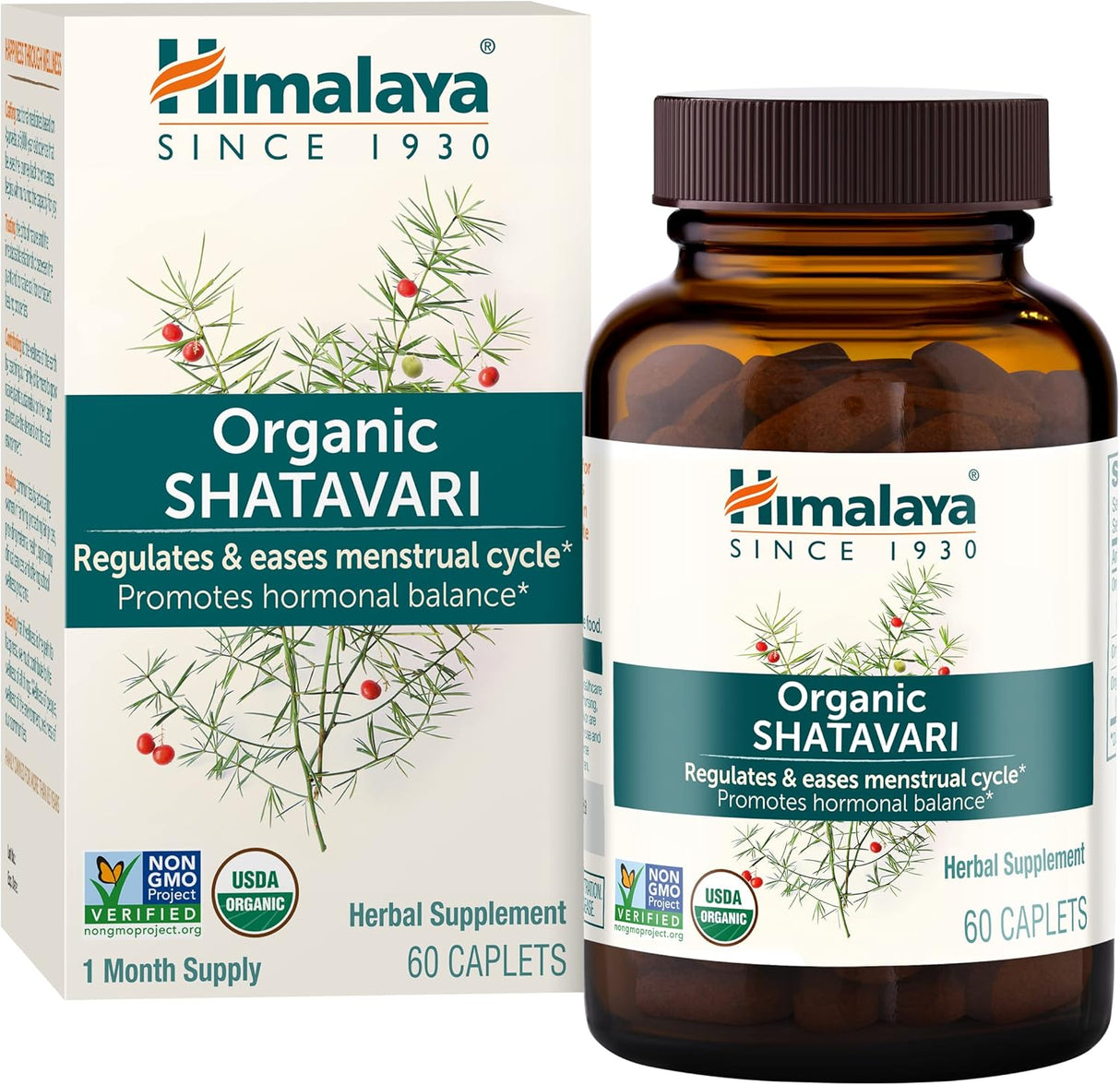 Himalaya Organic Shatavari para PMS alivio de calambres 60 u