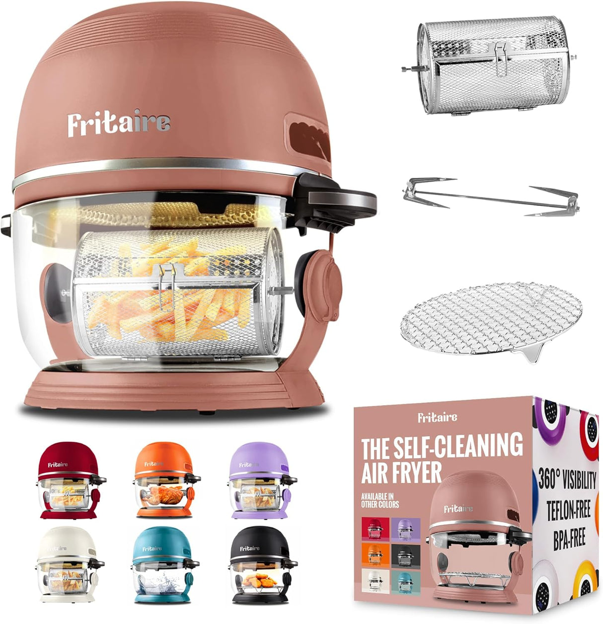 Freidora de aire no tóxica 5 Qt, funciones 6 en 1, modelo Vortex