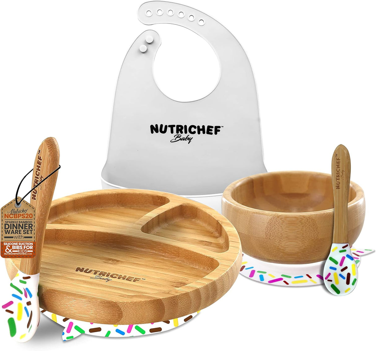 Kit de Alimentación de bambú para bebé NutriChef NCBPS20