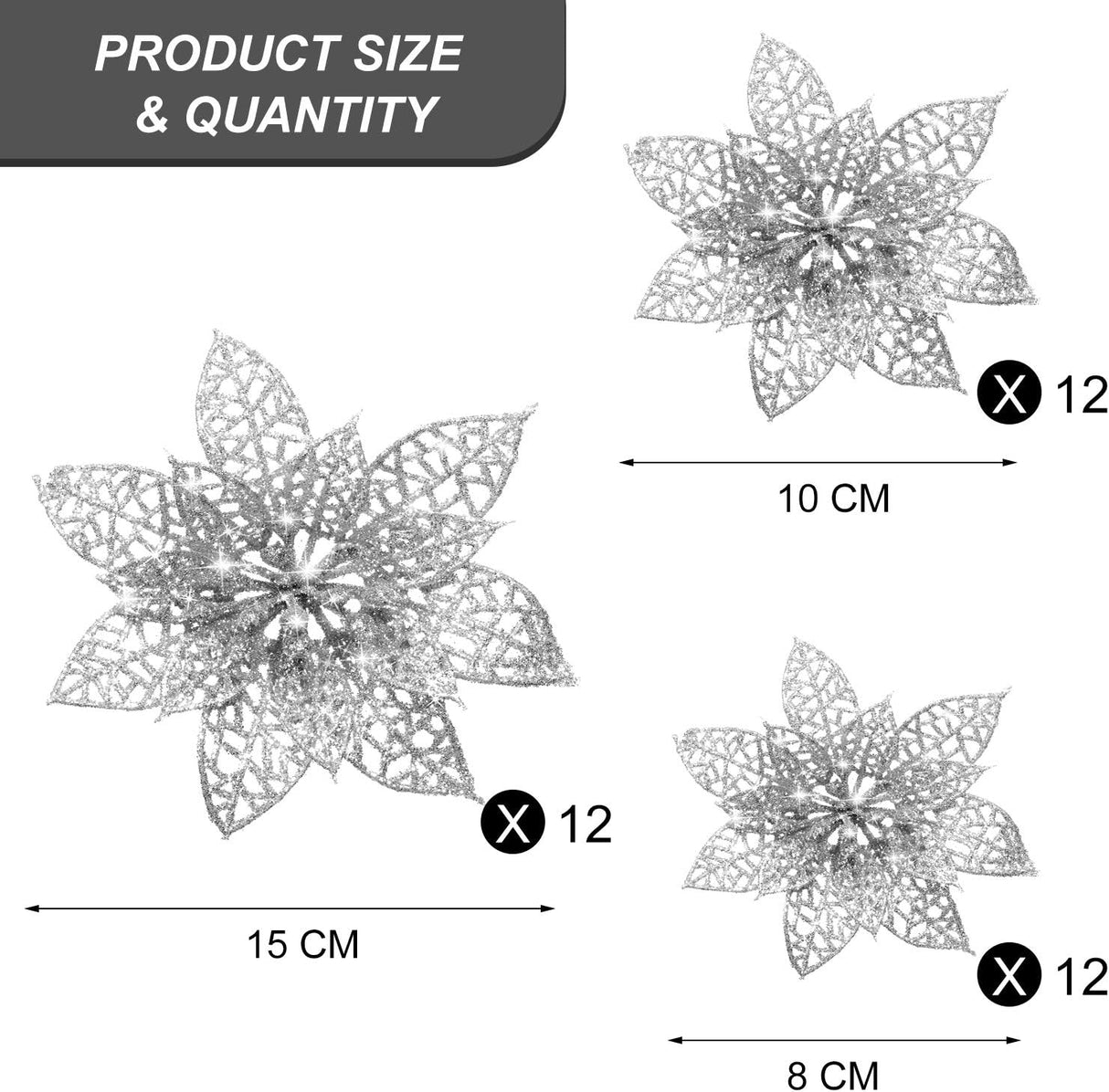 Flores Poinsettia Artificiales WILLBOND para Decoraciones Navideñas