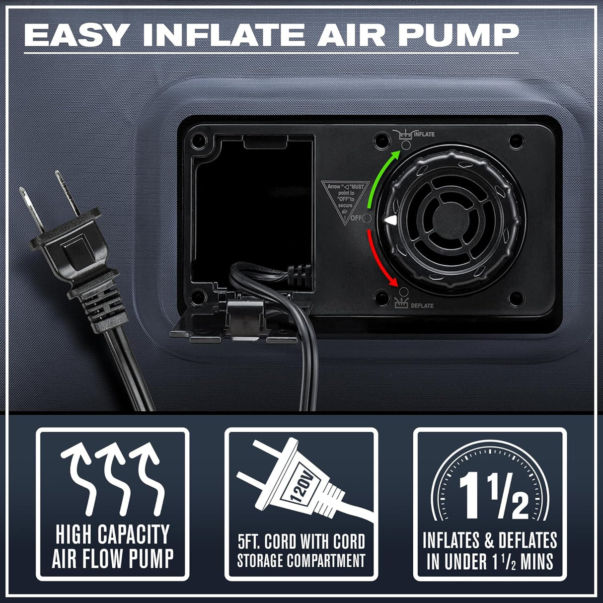 Colchón de aire Twin Pittman con bomba incorporada 18