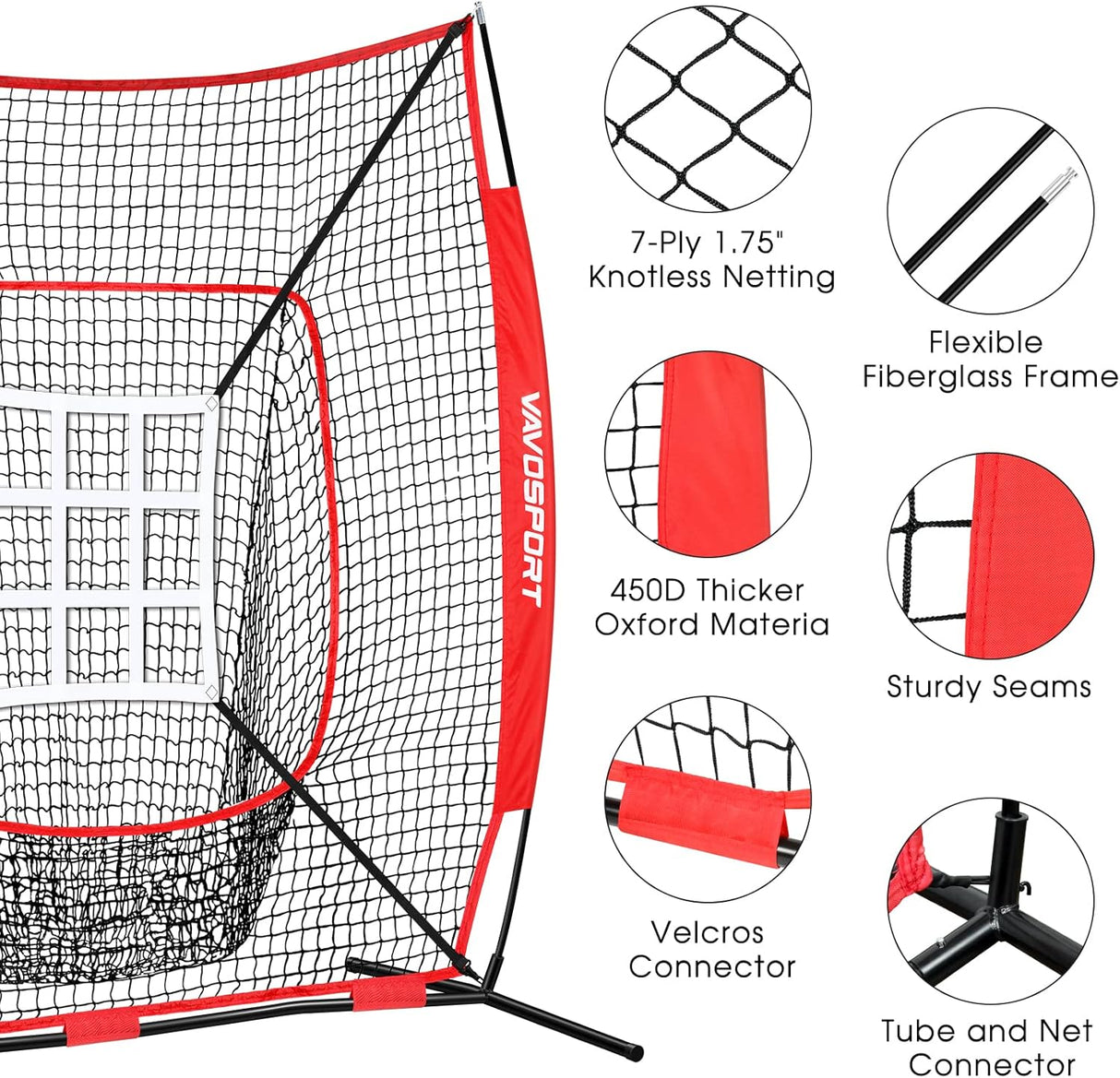 Set de Red de Béisbol 7x7 - Equipo de Entrenamiento Portable