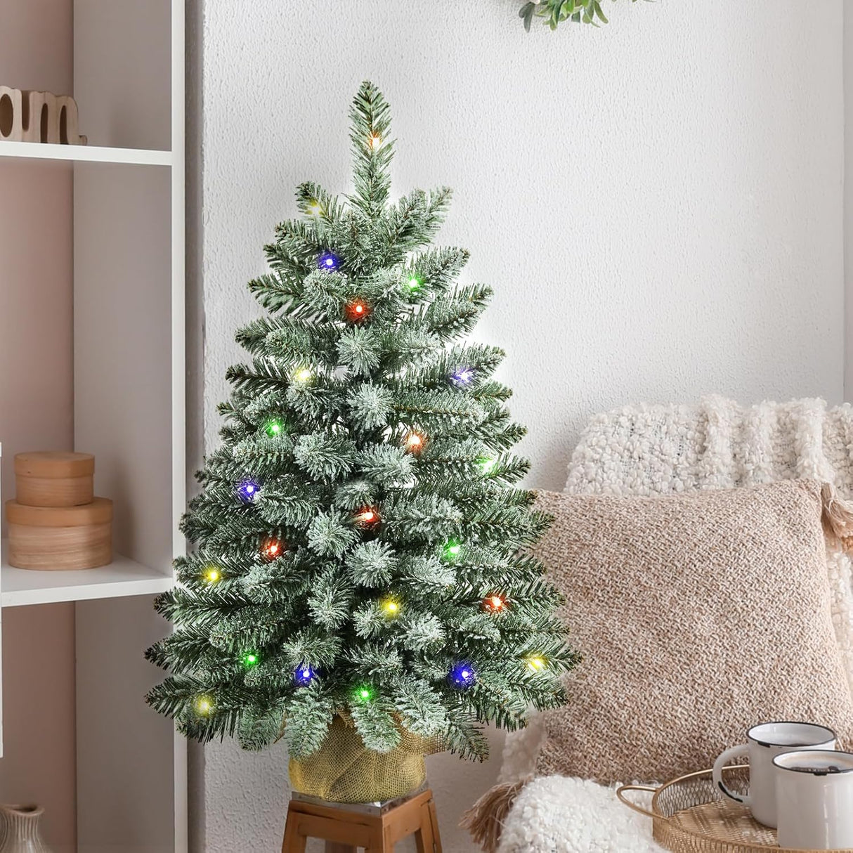 Árboles de Navidad Miniatura Decorados con Luces LED F5