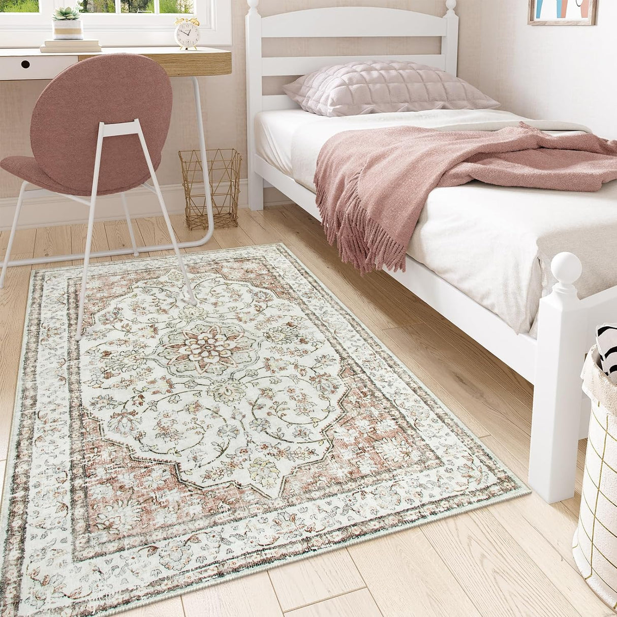 Alfombra tradicional oriental de 3 x 5, Terracota Lahome