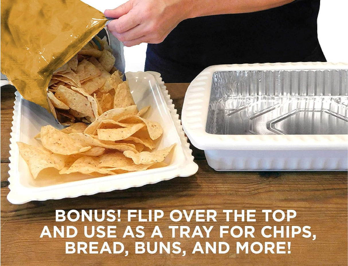 Portador para servir y cazuela para sartenes de papel de aluminio de 9 x 13