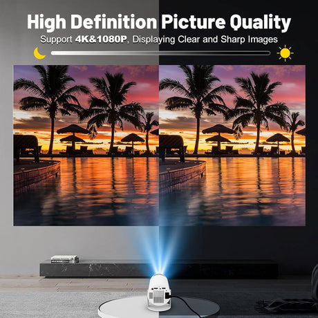 Proyector portátil 4K WIFI 6 Bluetooth, rotación 180°, auto keystone