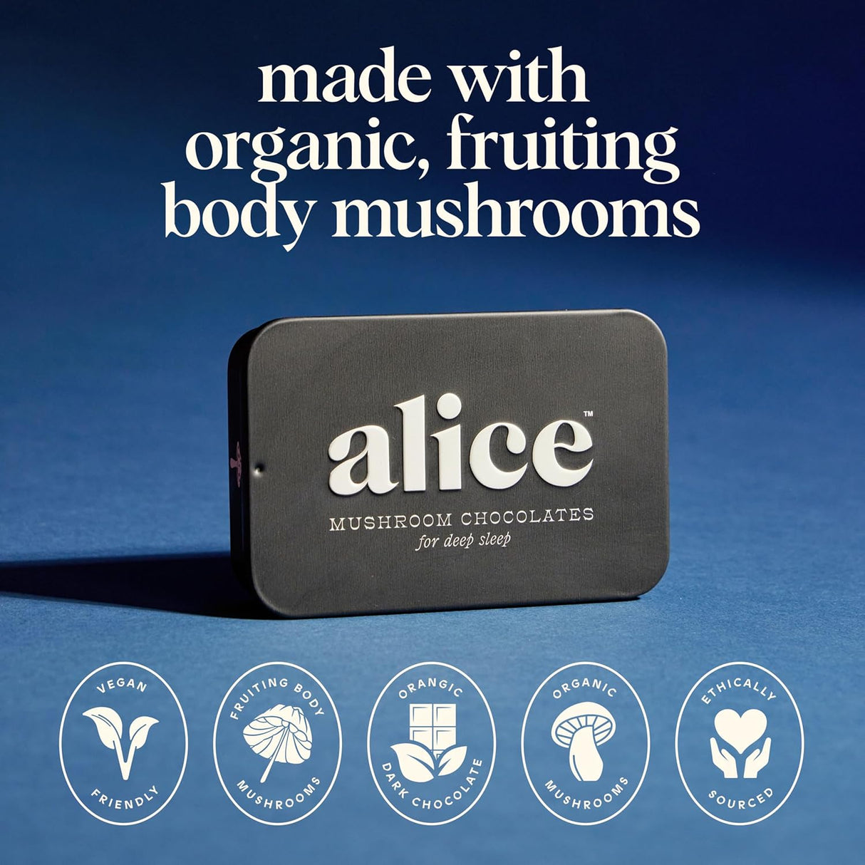 Alice Mushrooms Nightcap Chocolates de hongos |