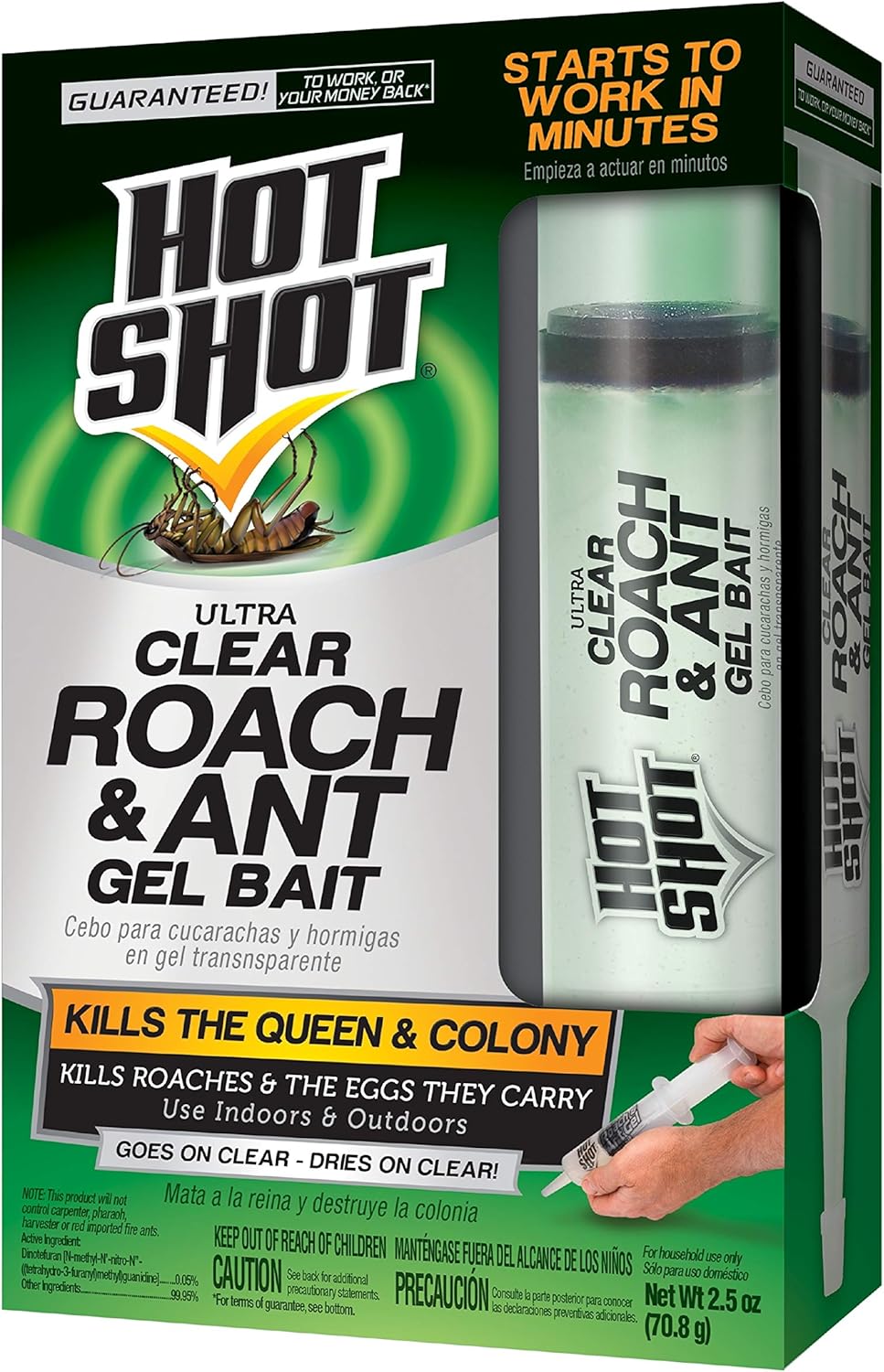 Cebo Gel Ultra Claro para Cucarachas y Hormigas Hot Shot 2.5 oz