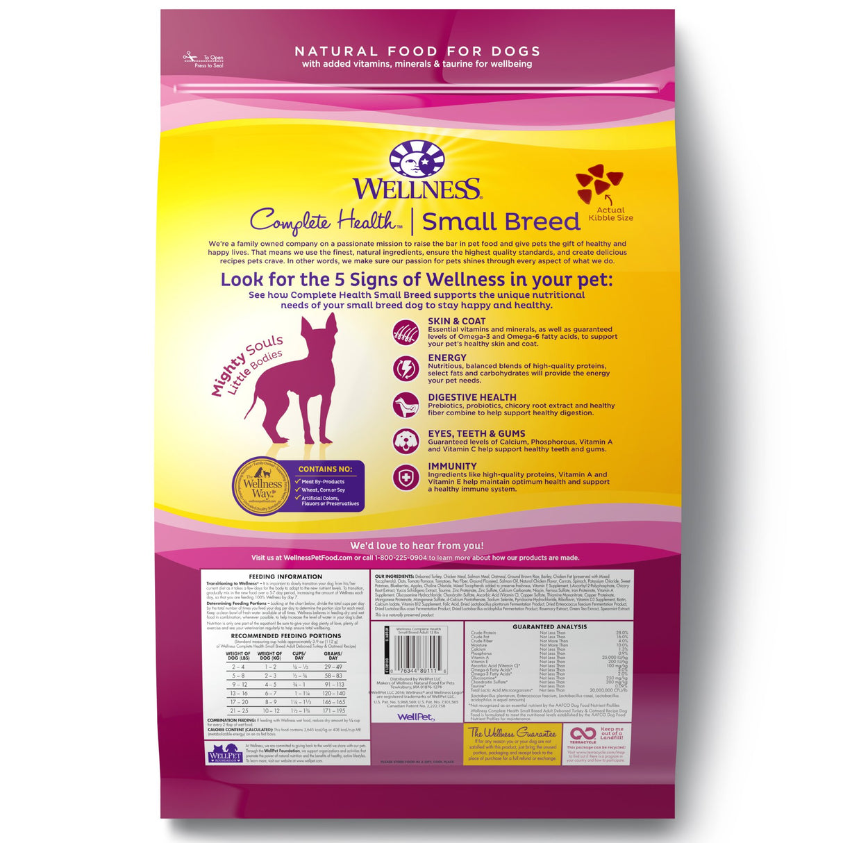 Alimento natural seco para perros de razas pequeñas 12 libras