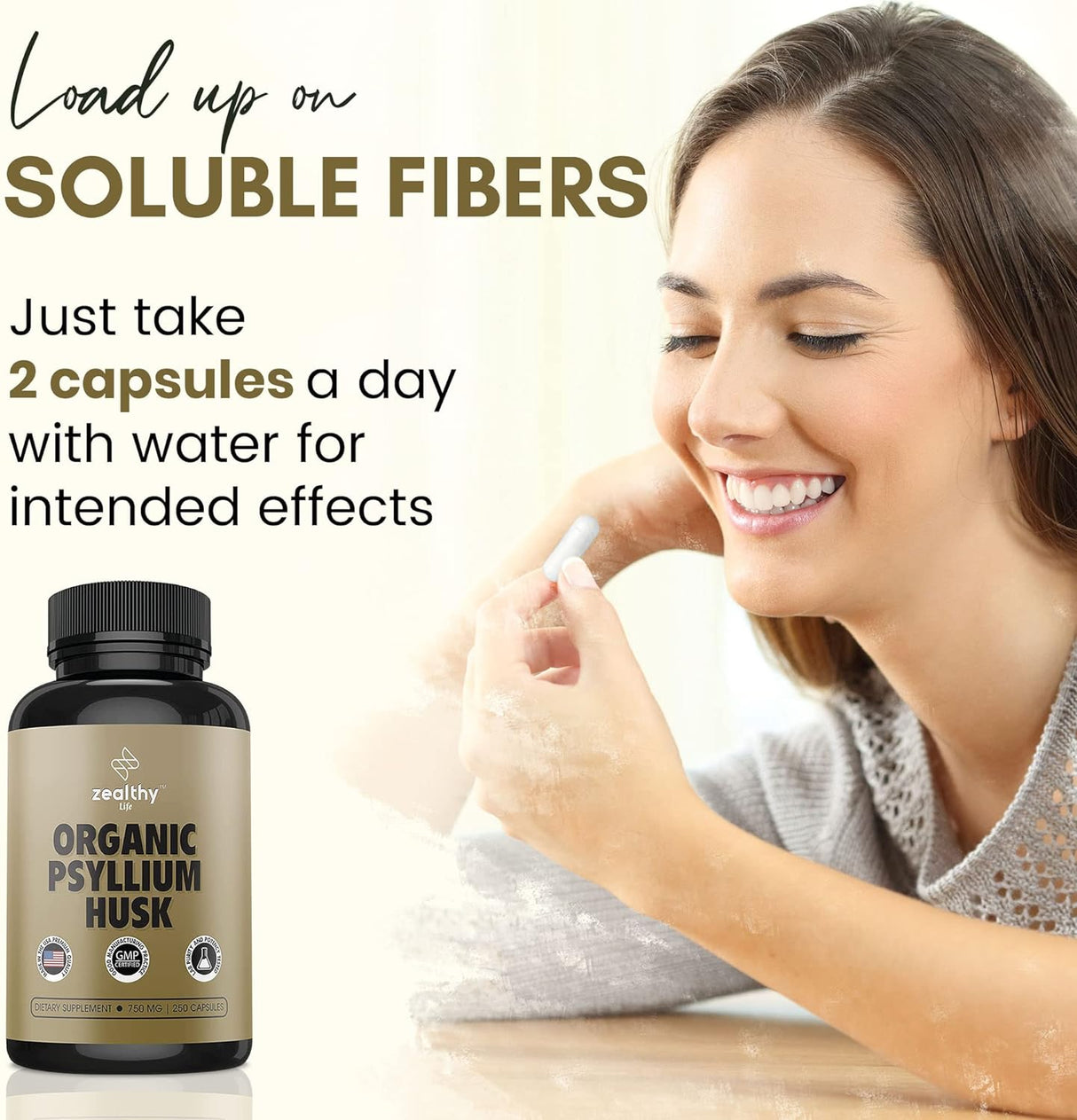 Cápsulas de Psyllium Husk, Suplemento Natural, Salud Digestiva