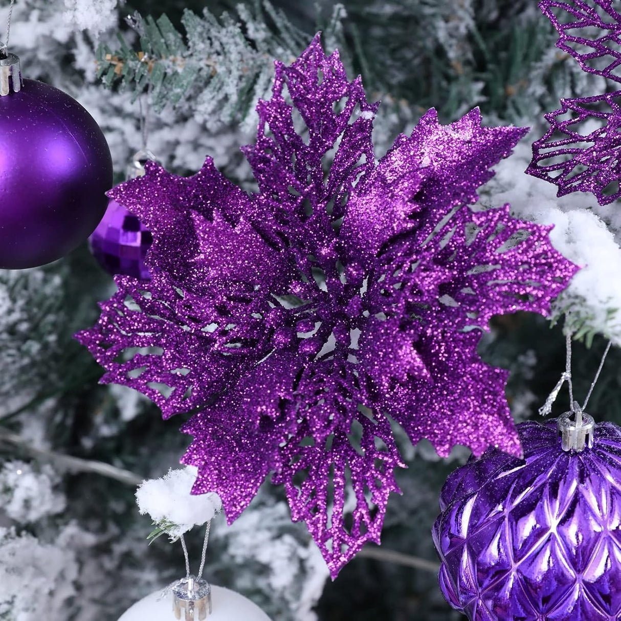 Flores Poinsettia Artificial - Wironlst 16 Pcs Decorativas