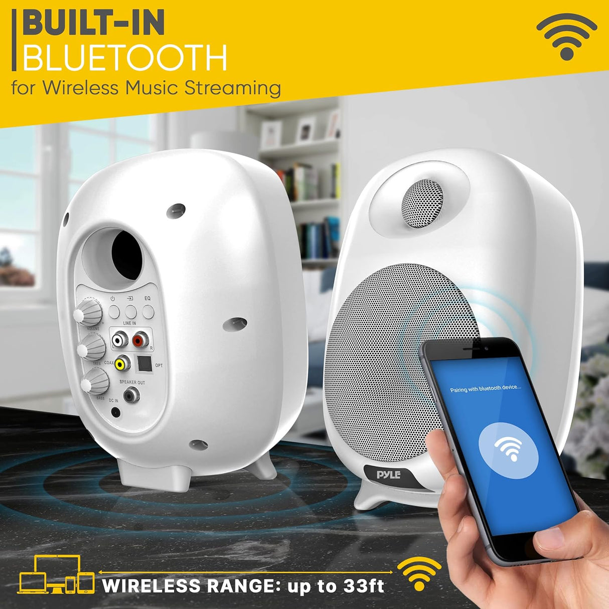 Parlantes Portátiles con Bluetooth PYLE-HOME PBKSR40WT