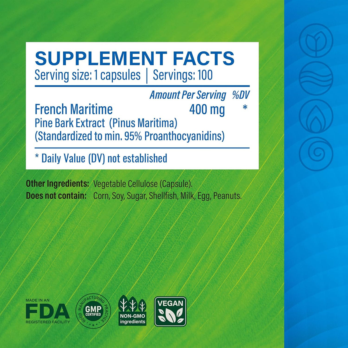 Suplementos Alimenticios de corteza de pino francés marítimo