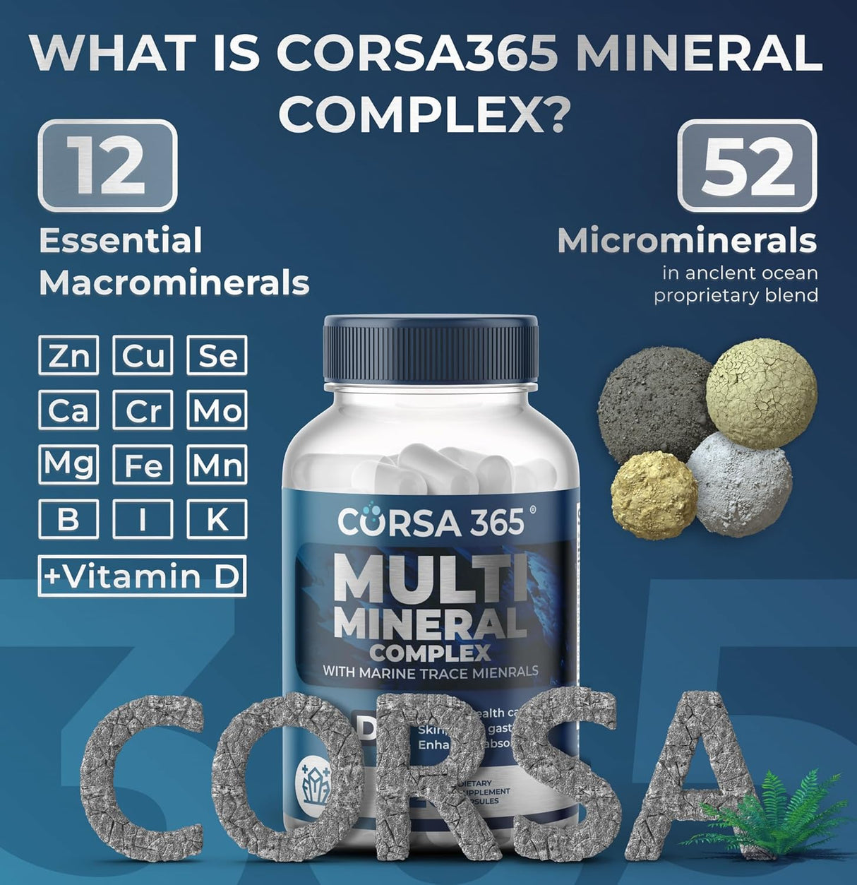Suplemento de Magnesio Complejo con Minerales, 120 cápsulas