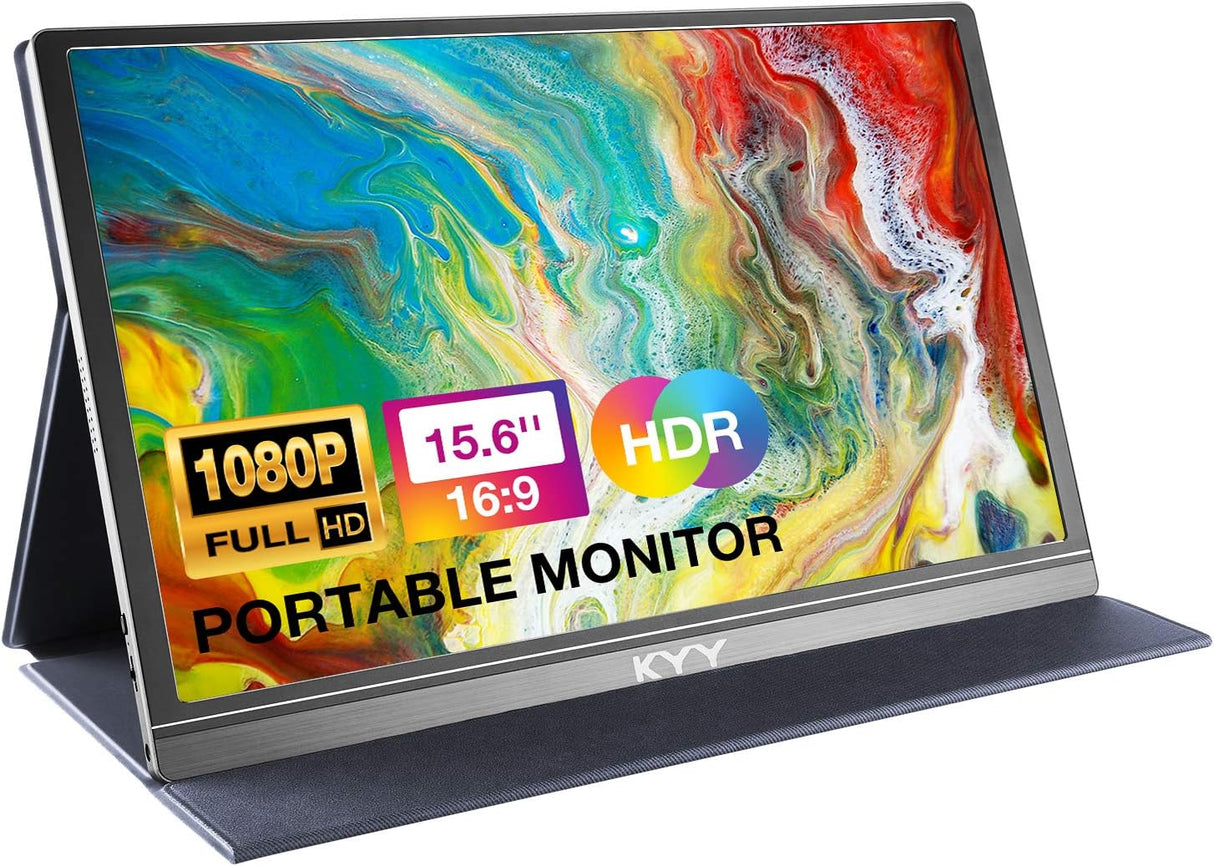 Monitor portátil KYY 15.6 1080P FHD USB-C HDMI HDR IPS