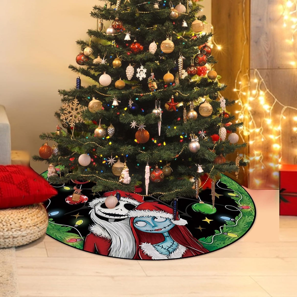 Funda de Árbol de Navidad Jack Skellington y Sally 48 Pulgadas