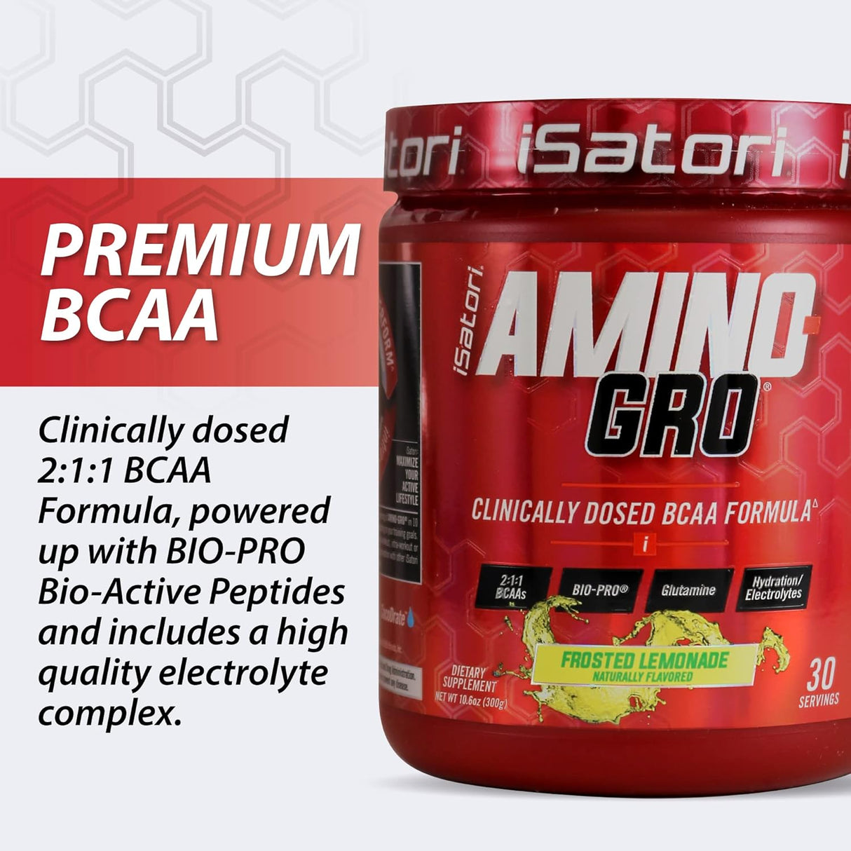 Suplemento aminoácidos iSatori Amino-GRO BCAA 30Serv