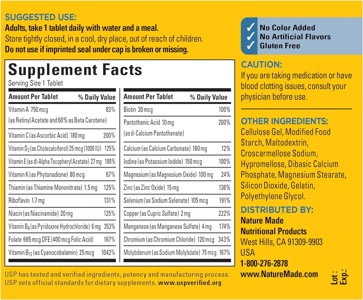 Suplemento Multi para Él 50+ Vitaminas y Minerales