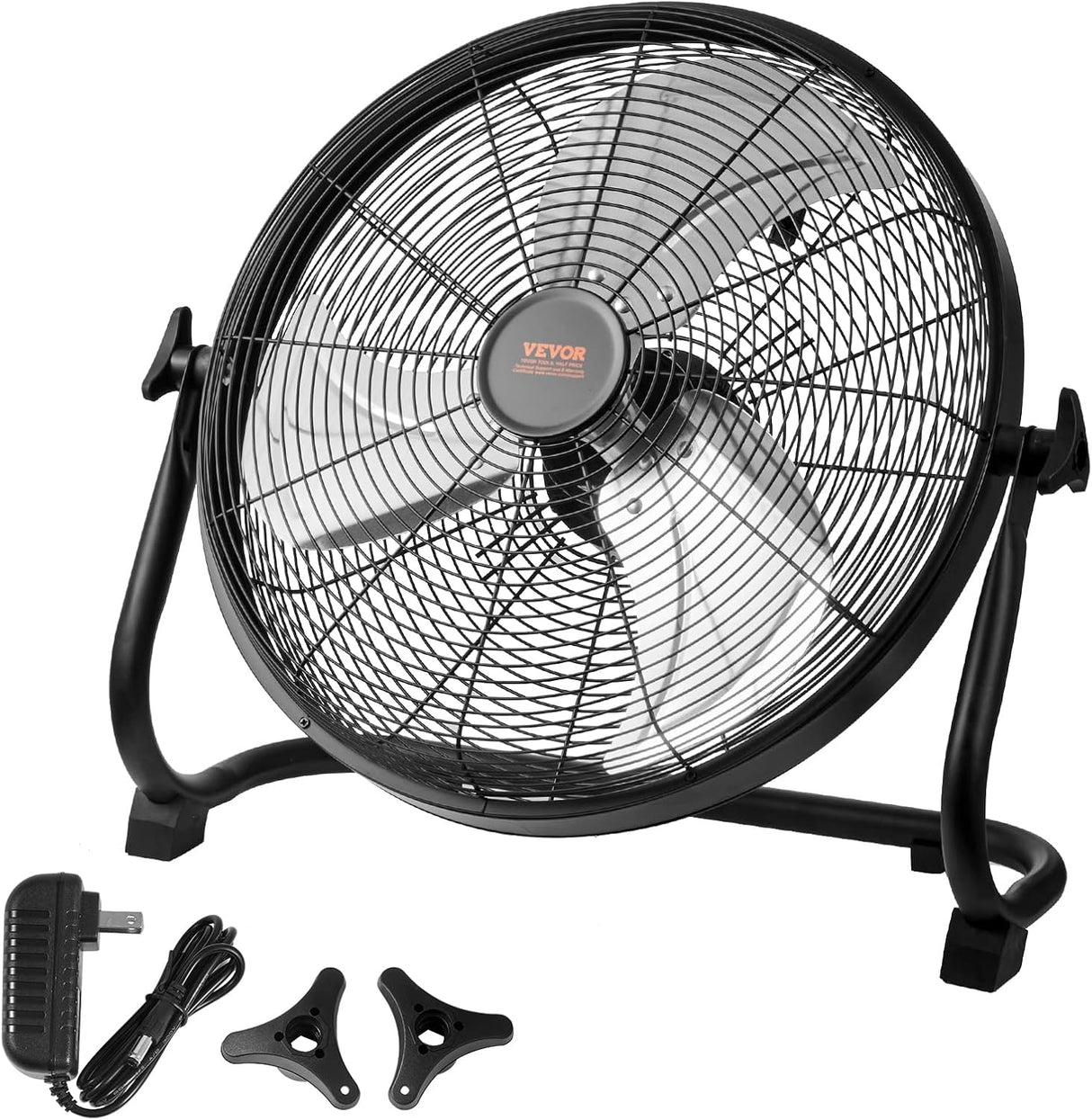 VEVOR Ventilador de piso recargable 16'', 360° pivotante, potente