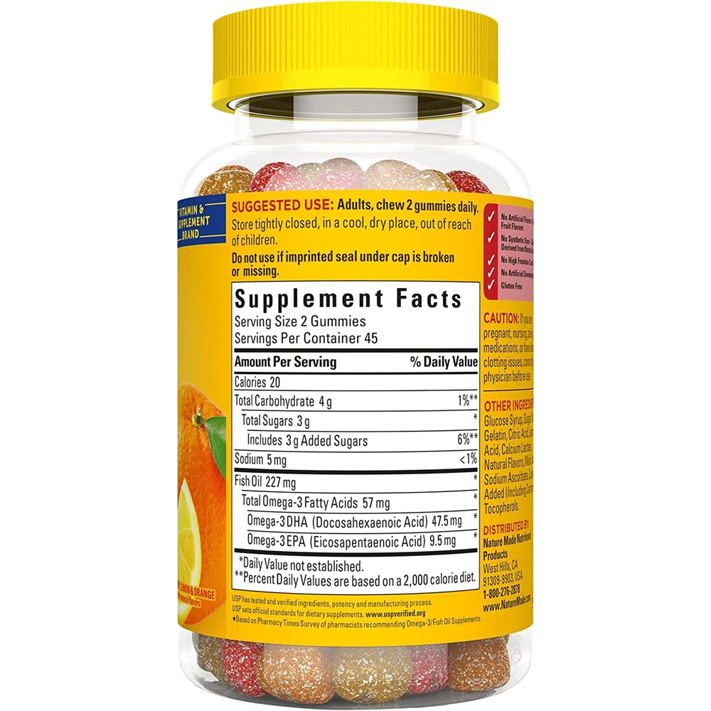 Suplemento Gomitas de aceite de pescado con Omega 3s 90 und