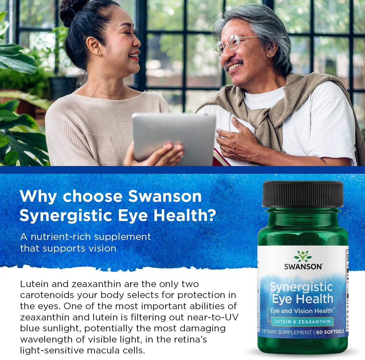 Swanson Suplemento de luteína y zeaxantina - 60 cápsulas