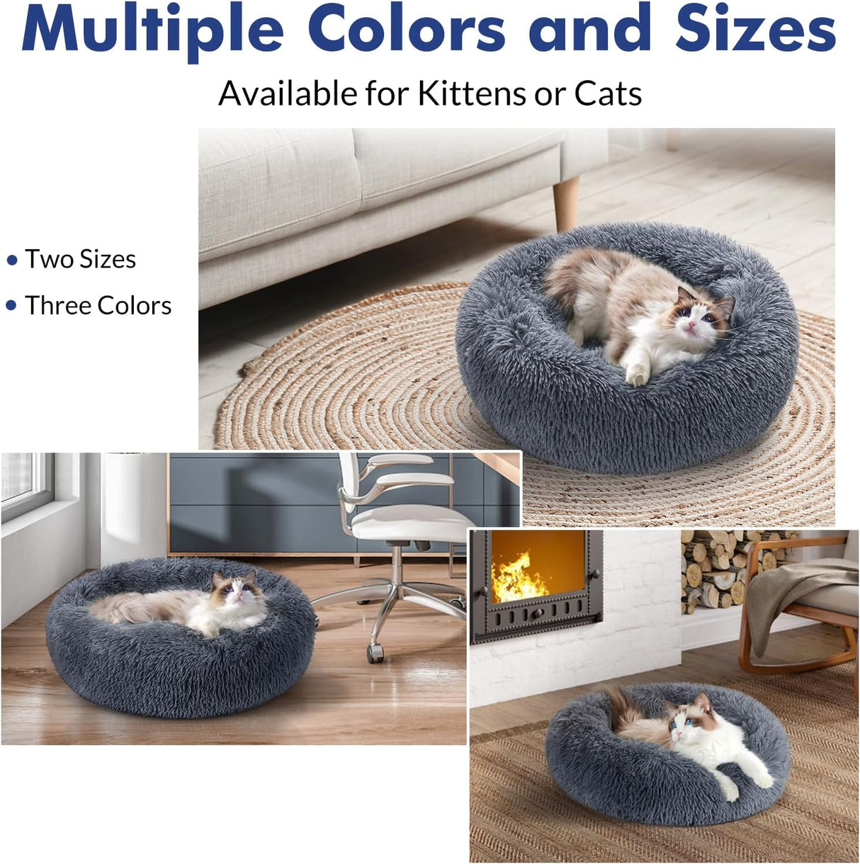 Cama para gatos Rabbitgoo, suave, lavable, tamaño mediano