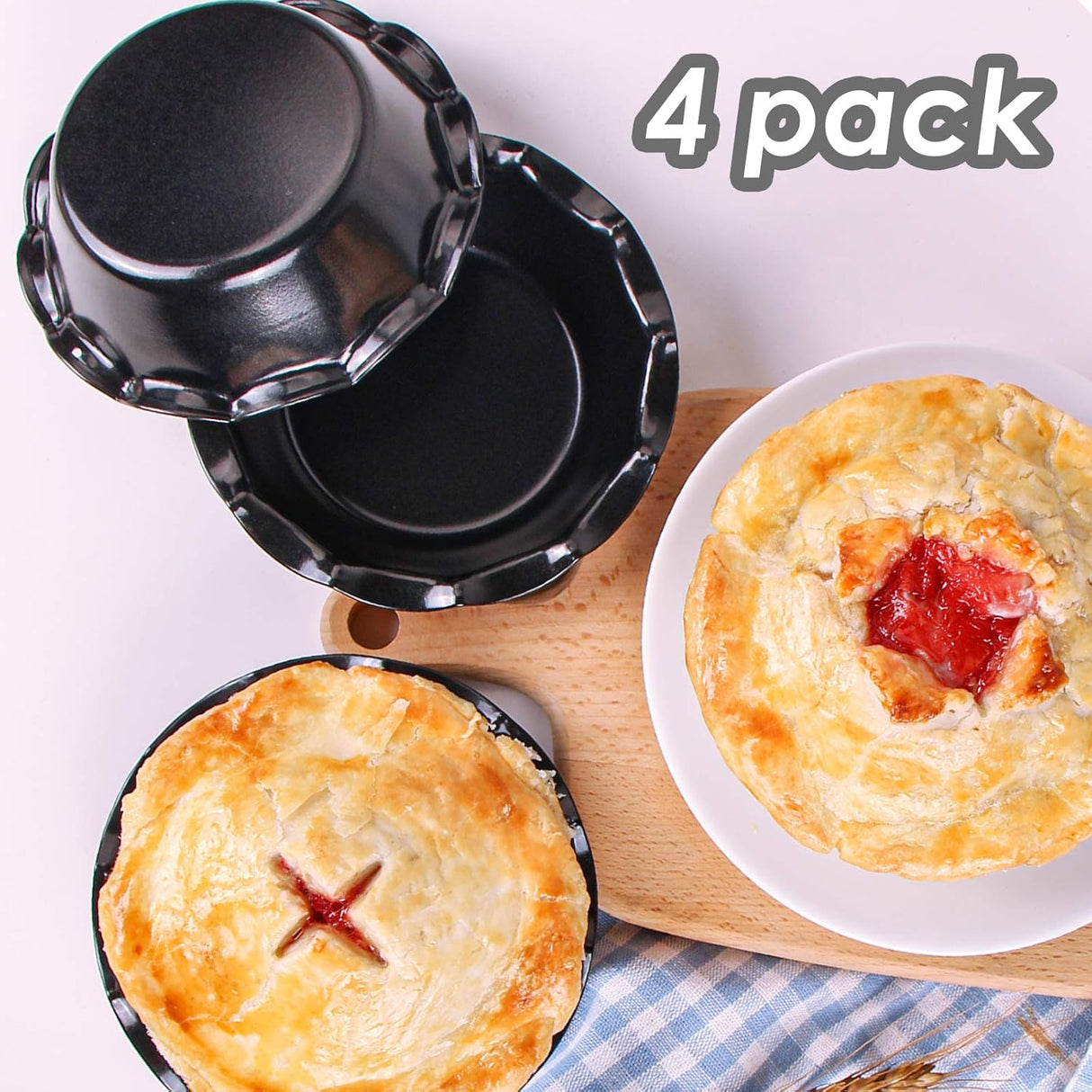 Moldes para tartas antiadherentes con bordes con volantes