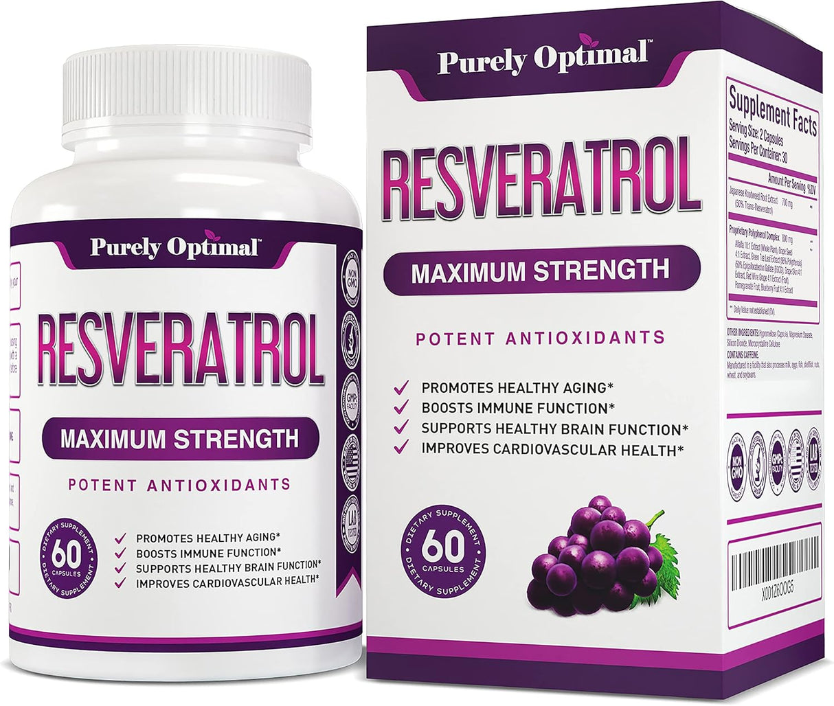 Suplemento de resveratrol premium de 1500 mg Fuerza máxima