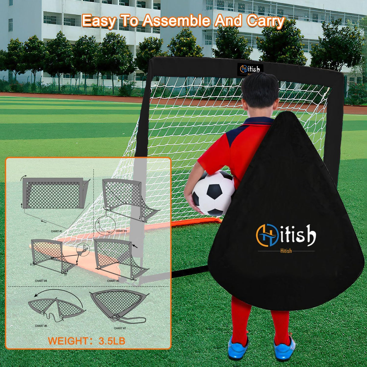 Hitish Porterías de fútbol para niños para patio trasero