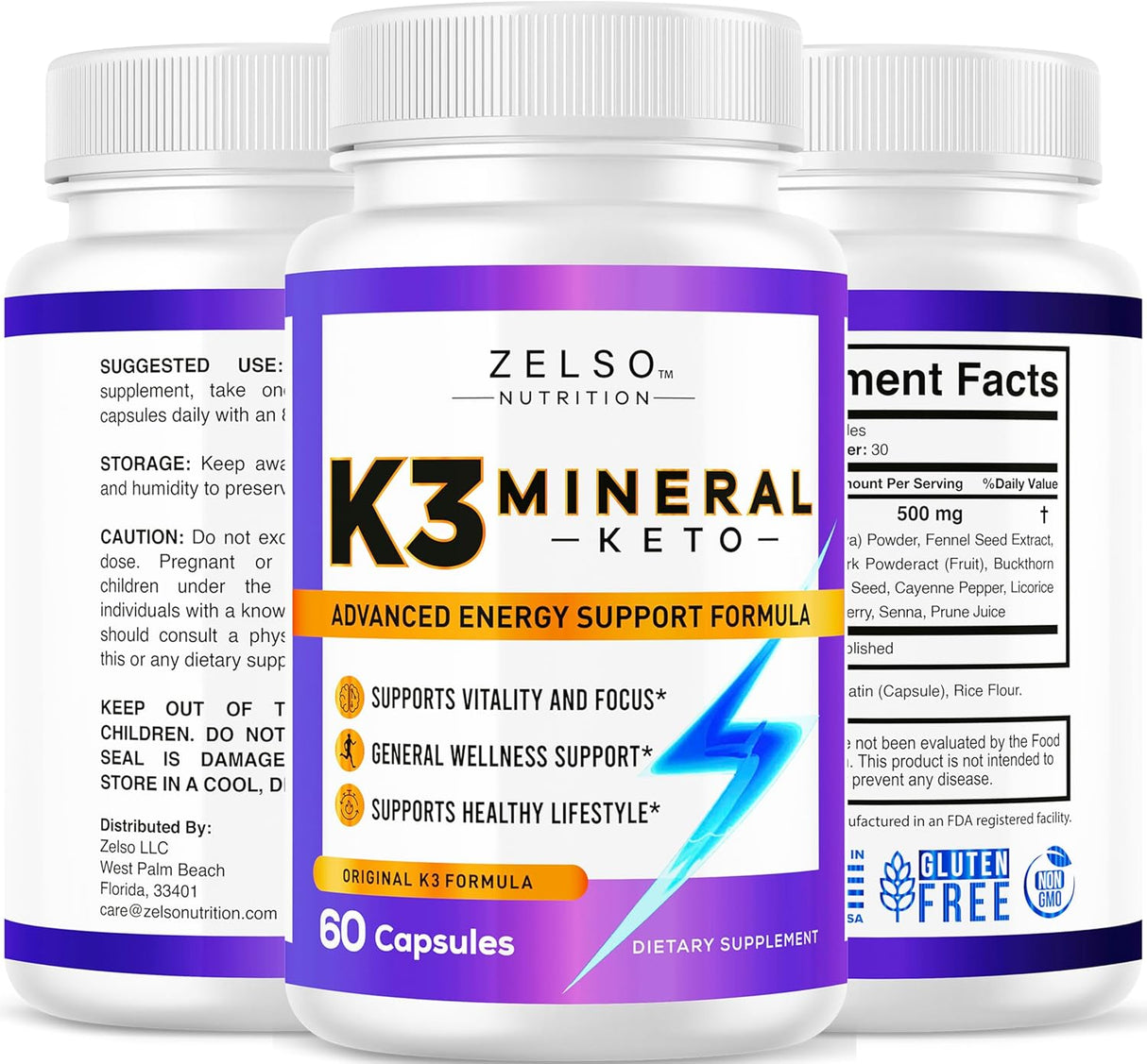 Píldoras K3 Mineral para Pérdida de Peso - 90 Días Suplemento